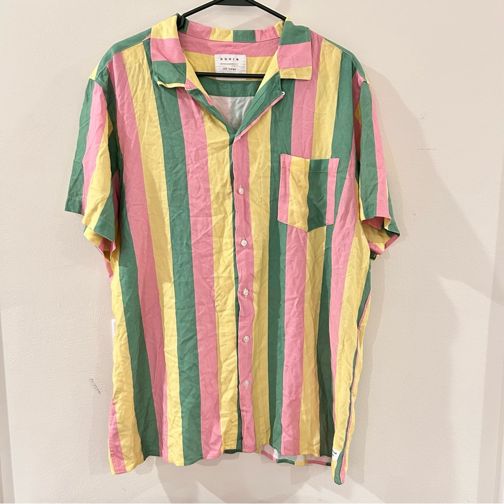 Duvin Striped Button Down Shirt - image 1